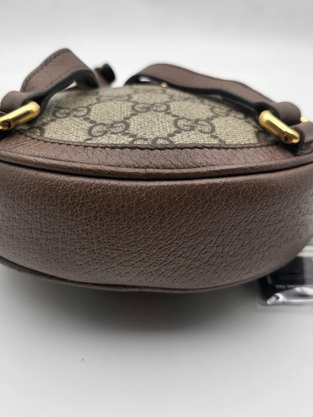 GUCCI GG Supreme Web Mini Ophidia Round Shoulder-Backpack Bag, Auth. w/COA